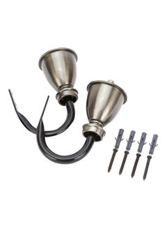 Buy Coy Curtain Holdback Urn Finial Set Silver/Black in Saudi Arabia