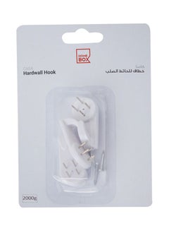 Buy 3-Piece Plastic Wall Hook Set White 4x1.5x1.8centimeter in Saudi Arabia