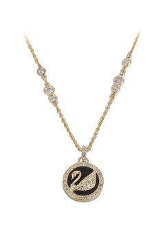 Buy Stone Studded Swan Pendant Necklace in Saudi Arabia
