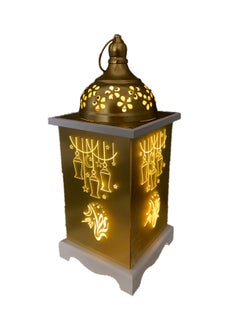 Buy Ramadan Lantern With LED Light Gold 34x14x14cm in UAE
