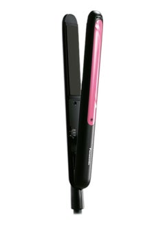 Buy Extra long plate Hair Straightener, Smooth Sliding Ceramic Plate Black/Pink in UAE