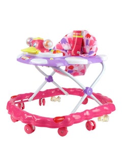 اشتري Portable and Foldable Baby Walker With Fabric Seat, 8 Wheels, Pink/purple/white في السعودية