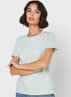 Buy Essential Crew Neck T-Shirt Mint Green in Saudi Arabia