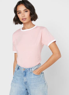 Buy Ringer T-Shirt Pink in UAE