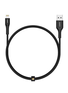Buy USB A To Lightning Kevlar Data Sync and Charging Cable Black in UAE