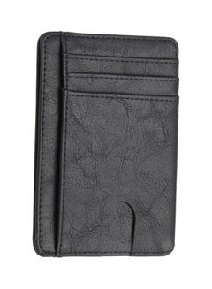 Buy RFID Leather Card Holder Black in UAE