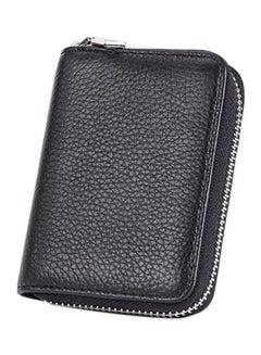 Buy Calfskin Leather Card Holder Black in Saudi Arabia