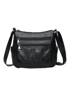 Buy Leather Crossbody Bag Black in UAE