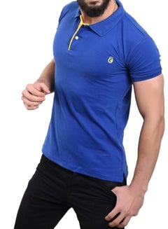 Buy Casual Short Sleeve Polo T-Shirt Blue in Egypt