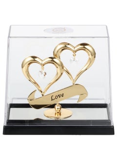 Buy Decorative Double Heart Shaped Masterpiece Gold/Black 12.5 x 11.5cm in Saudi Arabia