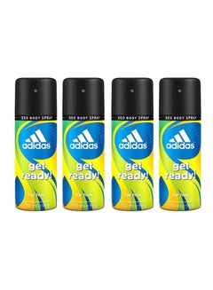 Buy Pack Of 4 Get Ready Deodorant 600ml in UAE