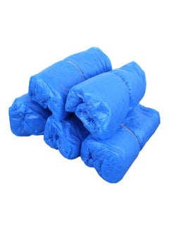 Buy Pair Of 50 Disposable PE Shoes Covers Blue One Size in UAE