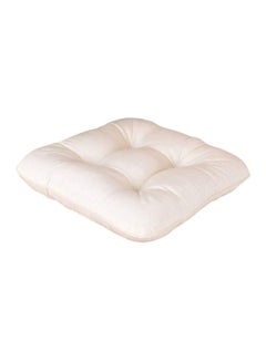 Buy Upholstered Seat Cushion Cotton White 45x45cm in Saudi Arabia