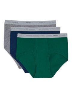 Buy 3-Piece Tagless Cotton Briefs Assorted Color/Print in UAE