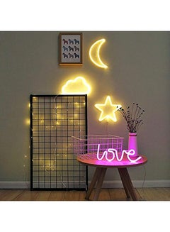 اشتري "مصباح زينة بتصميم كلمة "Love" وردي/أبيض 35 x 13Ø³Ù†ØªÙŠÙ…ØªØ± في السعودية