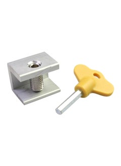Buy Adjustable Door Stopper Locks With Key Silver/Yellow 6centimeter in Saudi Arabia