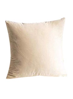 Buy Solid Pattern Decorative Pillow polyester Ivory Beige 40x40cm in Saudi Arabia