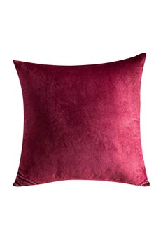 Buy Solid Pattern Decorative Pillow polyester Maroon 40x40cm in Saudi Arabia