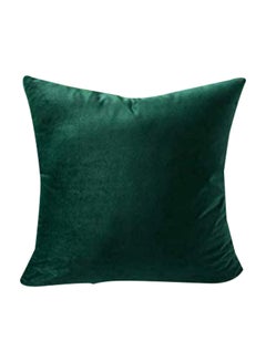 Buy Solid Pattern Decorative Pillow velvet Green 65x65cm in Saudi Arabia