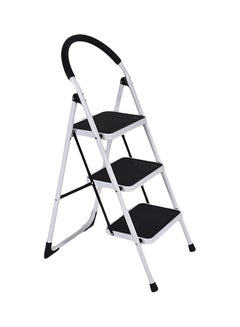 Buy 3-Step Ladder Folding Stool White 44inch in Saudi Arabia