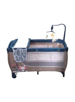 Buy Double Layer Playpen And Bed With Hanging Mobiles Toys For Children in Saudi Arabia