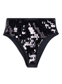 Buy Sequin Bikini Bottoms Black in Saudi Arabia