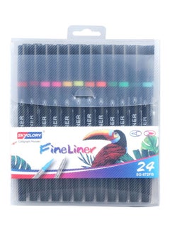 Buy 24-Piece Calligraphy Pen Set Red/Yellow/Blue in Saudi Arabia