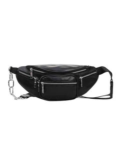 Buy Zippered Waist Bag Black in UAE