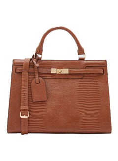 Buy Croc Texture Handbag Brown in UAE