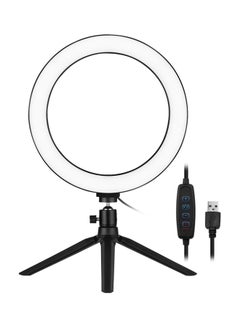 Buy LED Photography Ring Light With Tripod Stand Set White/Black in Saudi Arabia