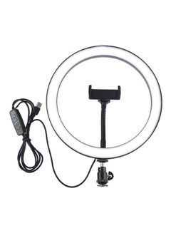 Buy LED Photography Ring Light With Stand Set White/Black in Saudi Arabia