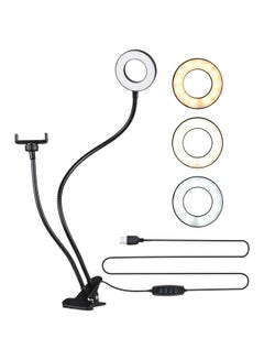 Buy 2-In-1 LED Ring Light With Cell Phone Holder Stand Black/White in Saudi Arabia