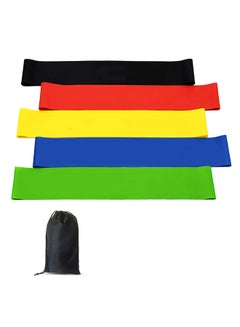 Buy 5-Piece Resistance Bands With Case Set 15 x 5cm in Egypt