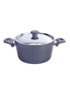 Buy Round Stew Pot With Lid Grey 20centimeter in Egypt