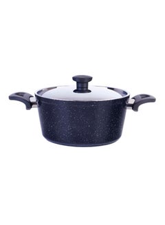 Buy Round Stew Pot With Lid Black 24cm in Egypt