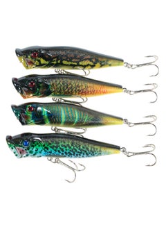 Buy 4-Piece Floating Popper Fishing Lures Set With Hooks in Saudi Arabia