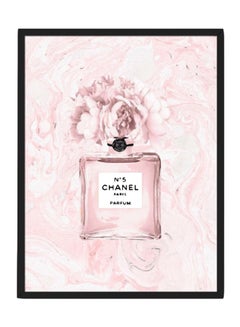 اشتري ملصق يعبر عن عطر كوكو شانيل N5 مع إطار وردي/أسود 30 x 40سم في الامارات