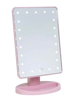 Buy LED Light Makeup Countertop Vanity Mirror Pink 22x16cm in Egypt