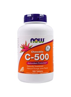 اشتري C-500 Orange Juice Flavour Chewable - 100 Tablets في الامارات