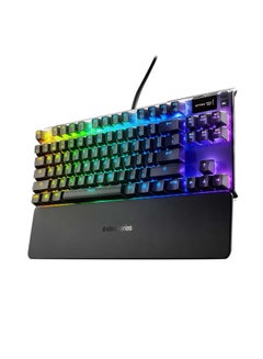 Buy SteelSeries Apex 7 TKL Mechanical Gaming Keyboard, OLED Display, Red Switches, American QWERTY Layout in UAE