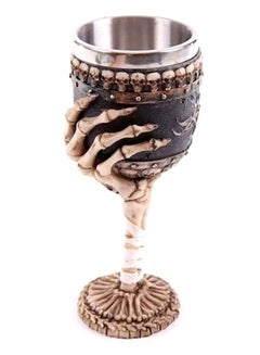 Buy Unique Creative Goblet Skull 3D Pattern Mug Black/Beige/Silver in Saudi Arabia