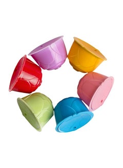 Buy 6-Piece Capsule Cup Set For Dolce Gusto Series Coffee Machine Pink/Yellow/Red 15.8x3.9x11.6centimeter in UAE