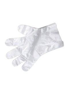 Buy 100-Piece Disposable Gloves Set Clear Medium in Egypt