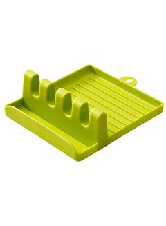 Buy Kitchen Plastic Utensil Rest With Drip Pad Green 13x14x5cm in Egypt