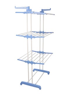 Buy Three-Level Clothes Drying Rack White/Blue in Egypt