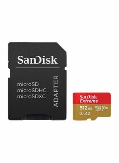 Buy Extreme microSDXC UHS-I Memory Card With Adapter - A2, U3, V30, 4K UHD, Micro SD 512.0 GB in UAE