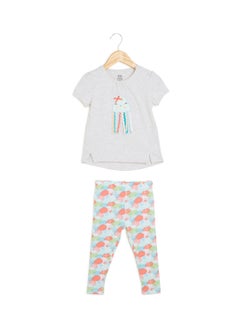 Buy Jellyfish Top and Leggings Set Grey in Saudi Arabia