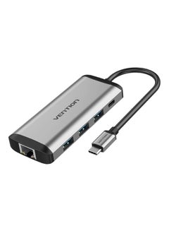 Buy 9-In-1 USB Type C Hub Silver/Black in Saudi Arabia