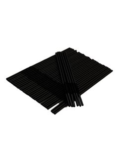 Buy 100-Piece Disposable Plastic Drinking Straws Black 26centimeter in Saudi Arabia