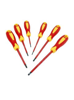 Buy 6-Piece Insulated Electric Screwdriver Set Red/Yellow/Black in Egypt